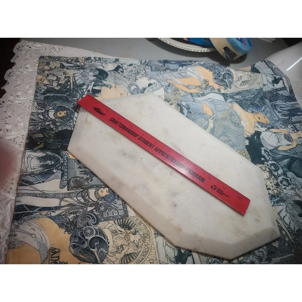 White Marble Hexagon‎ Decorative Tray Beveled Edge Vanity Jewelry Organizer
